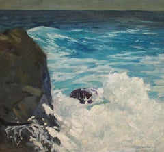 "Foaming Sea, " Cadwallader Washburn, Impressionist, Studied with Chase & Sorolla