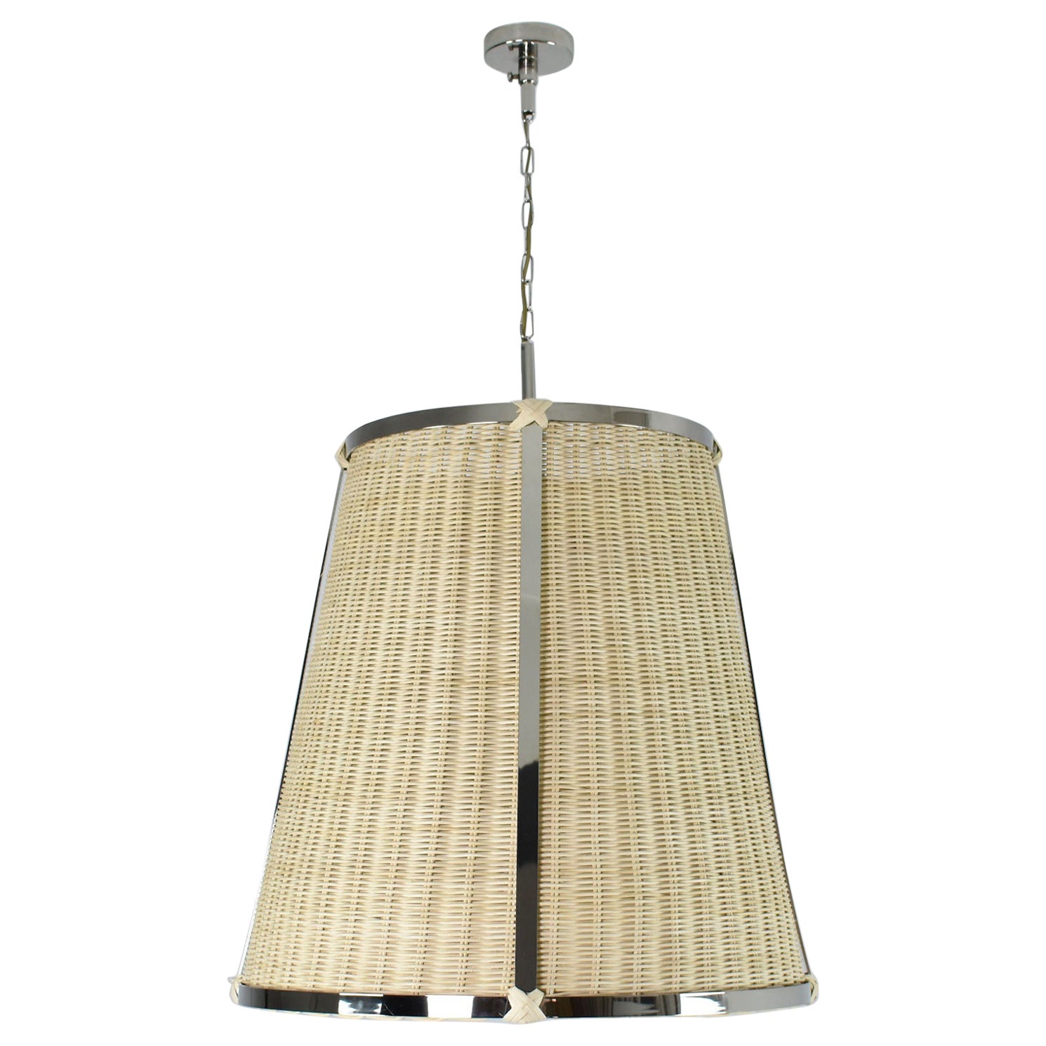 Caeli-A Silber-Rattan-Pendelleuchte, Flow Collection im Angebot