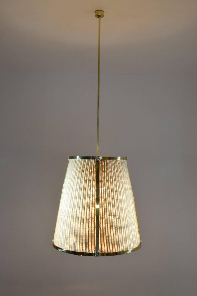 Caeli-I Monumental Steel Rattan Pendant Light, Flow Collection For Sale 6