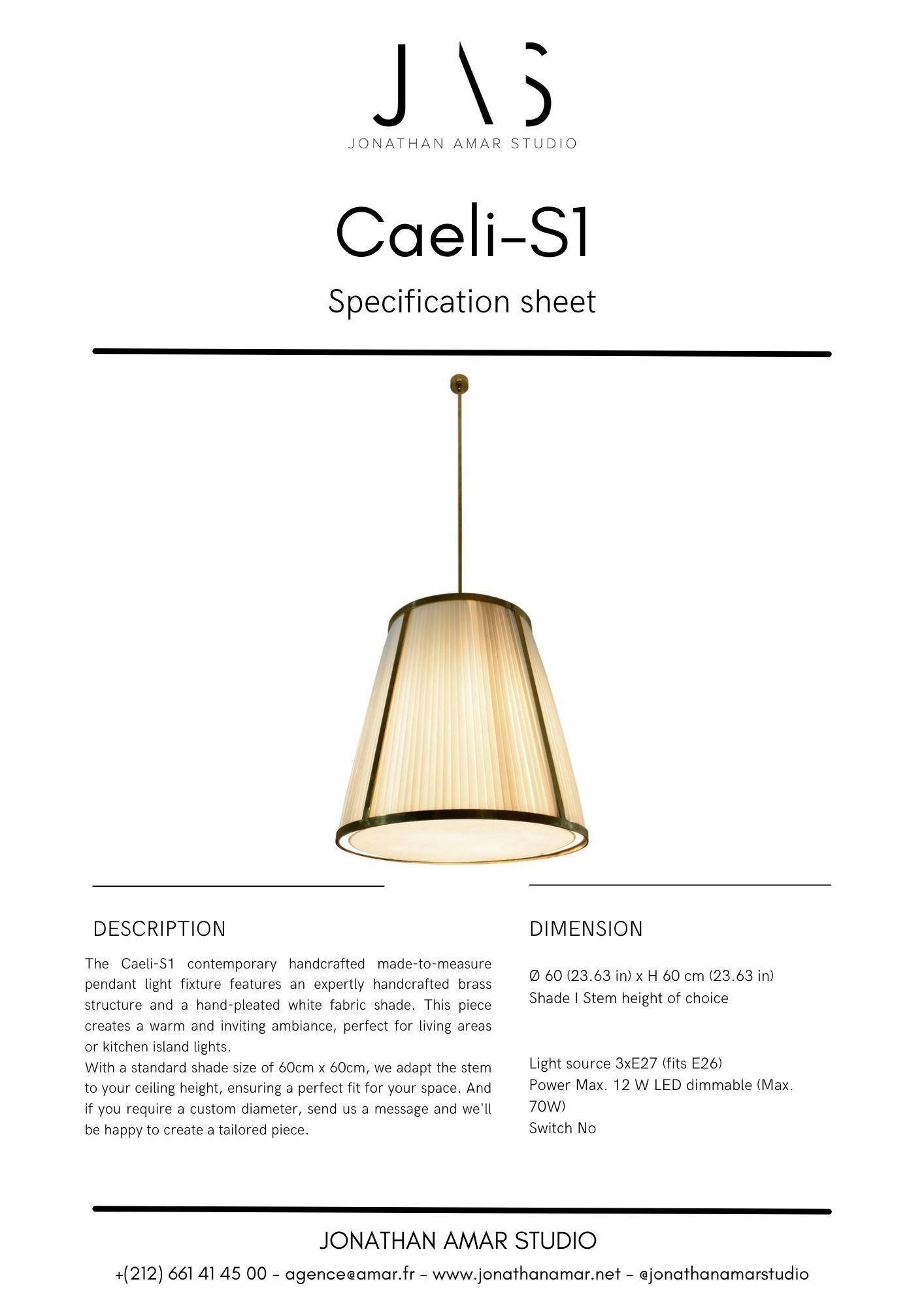 Caeli-S1 Monumental Brass Pendant Light, Flow Collection For Sale 4