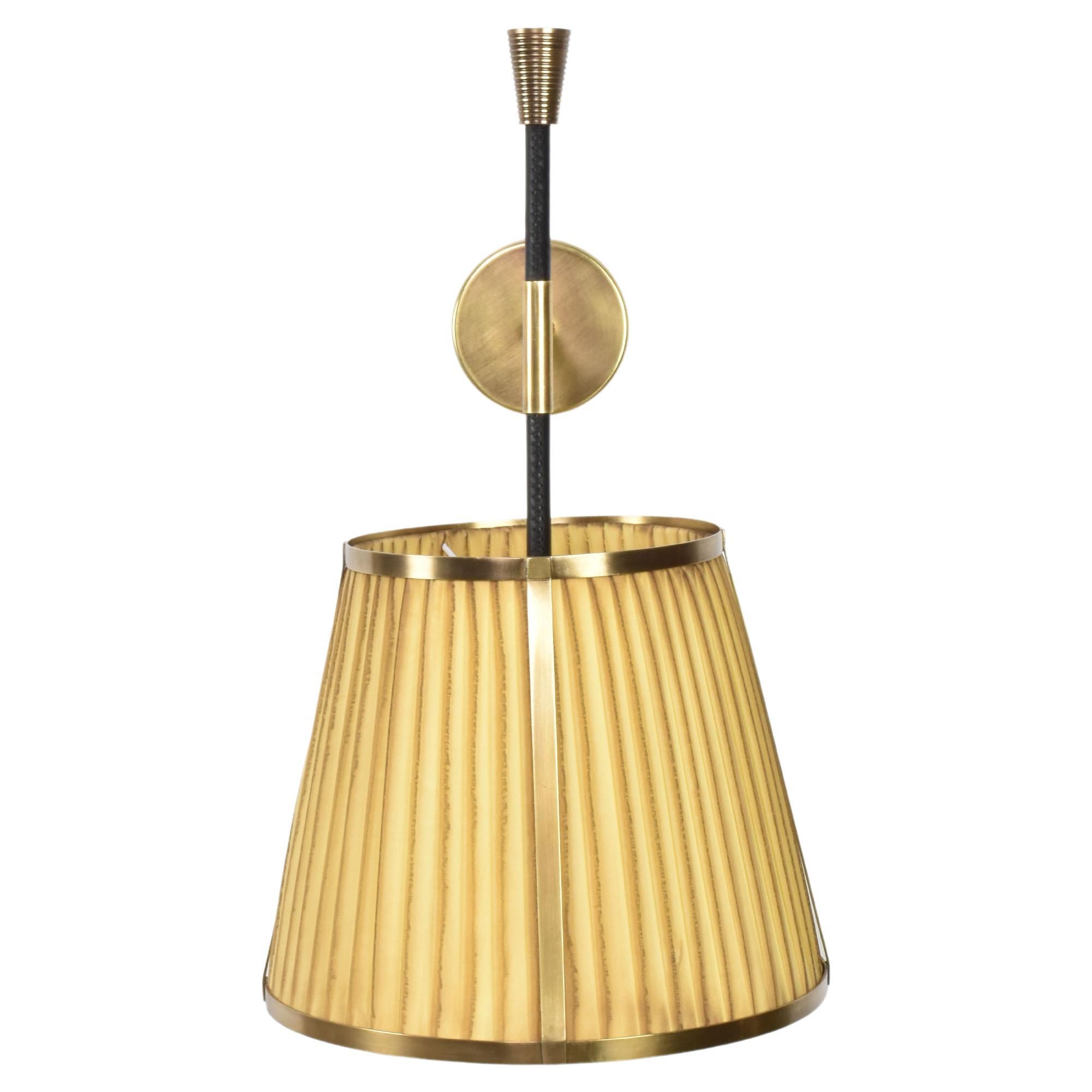 Caeli-W4 Brass and Fabric Sconce, JAS For Sale