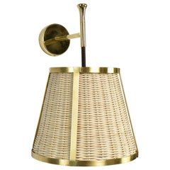 Caeli-W4 Brass and Rattan Sconce, Jas