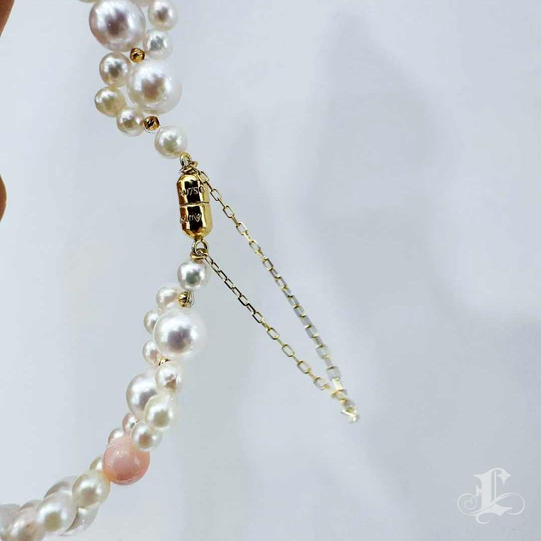 Women's 【Caelmare】 Aurora Baby Akoya Pearl & Momo Coral Bracelet For Sale