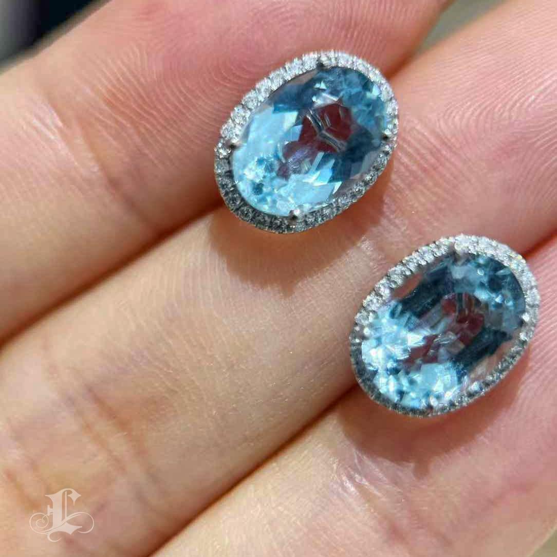 【Caelmare】Aurora South Sea Pearl & Aquamarine Convertible Earrings Neuf - En vente à New York, NY