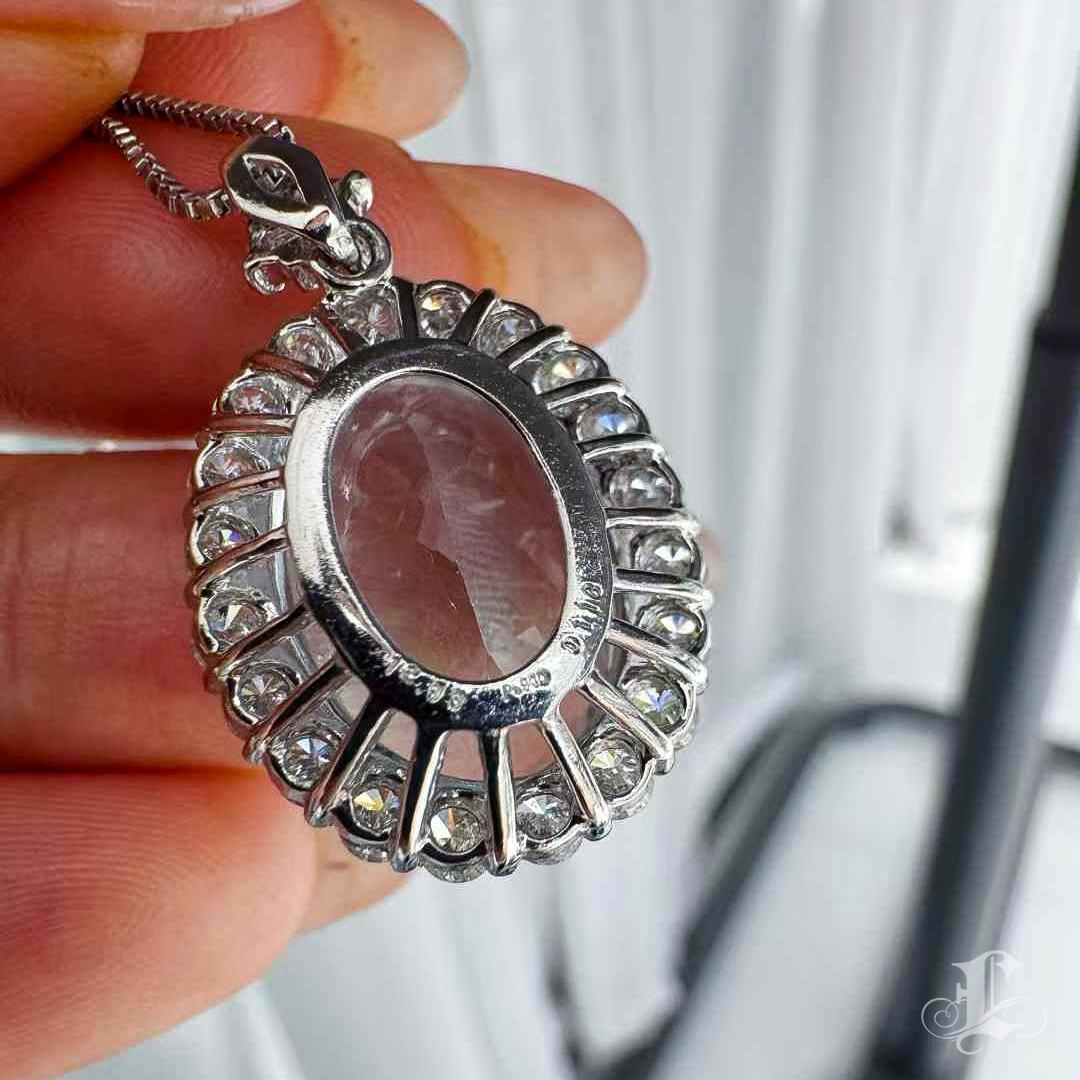 CELESTIAL HALO - Collana con ciondolo in acquamarina naturale e diamanti da 12,93 carati in vendita 2