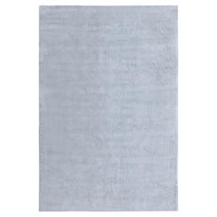 "Caelum" Contemporary Solid Light Gray Silk Carpet by Doris Leslie Blau