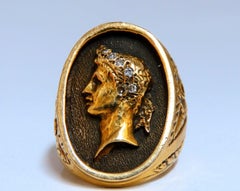 Caesar Roman Noble Deco Vintage Ring 14 Karat 22G*