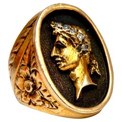 Caesar Roman Noble Deco Vintage Ring 14 Karat 22G*