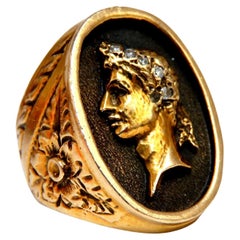 Caesar Roman Noble Deco Vintage Ring 14 Karat 22G