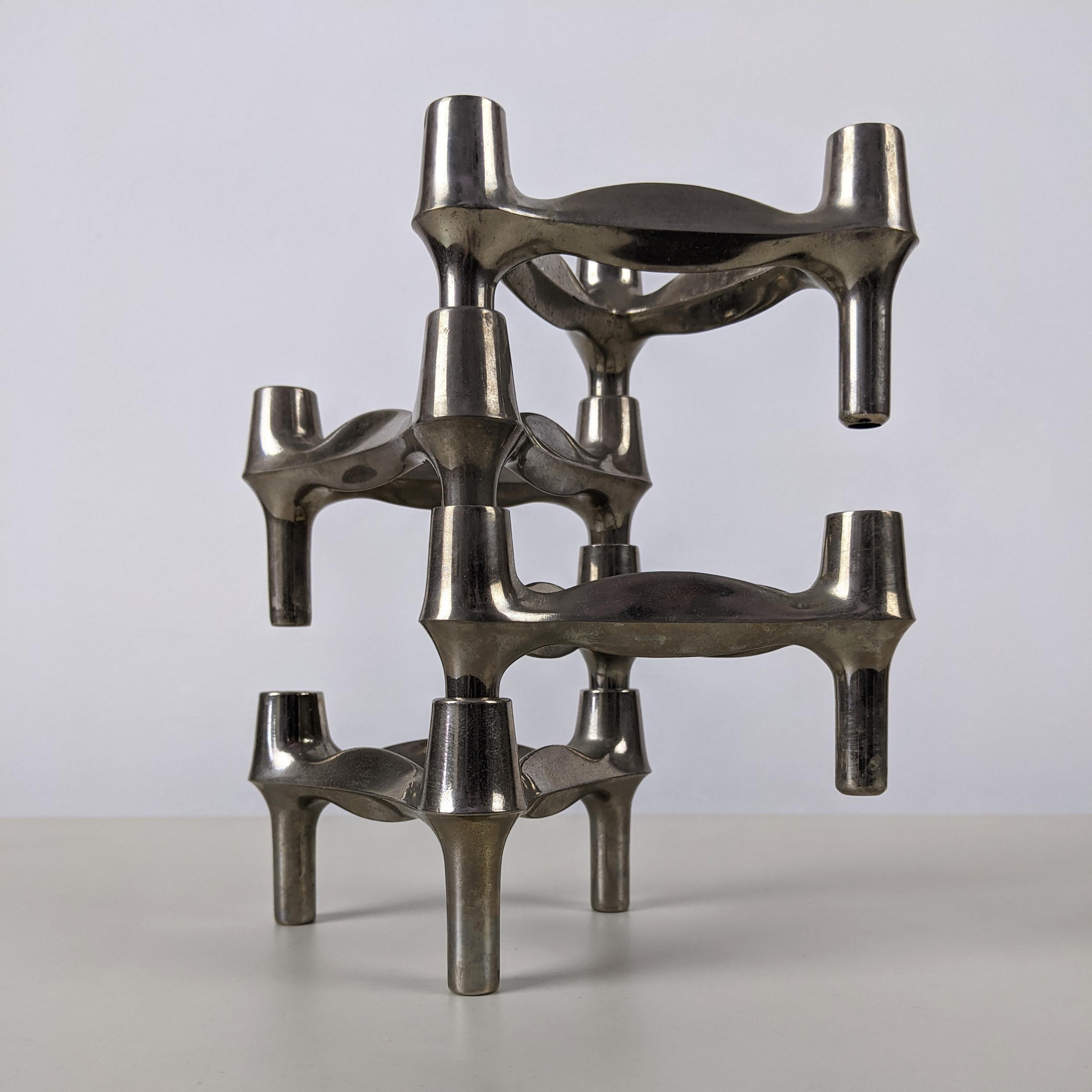 Caesar Stoffi for Nagel 'BMF', Set of 4 Modular Stacking Candleholders, 1970s In Good Condition In London, GB