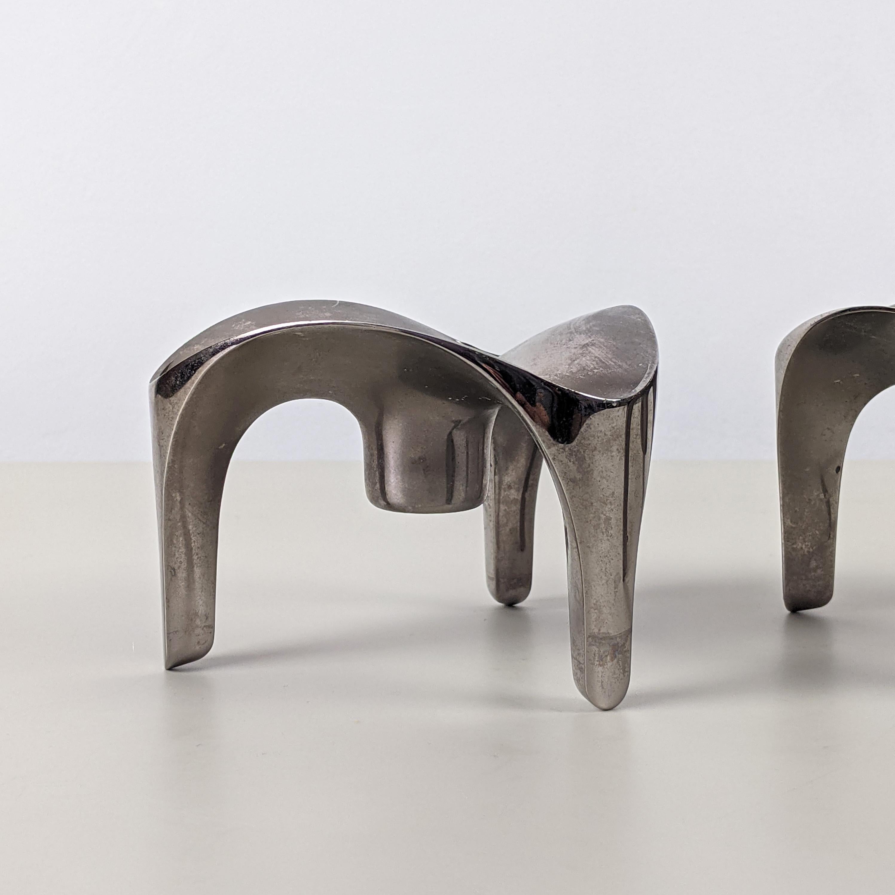 Caesar Stoffi for Nagel, Pair of Modular Stacking Elements/Candle Holders, 1970s For Sale 3
