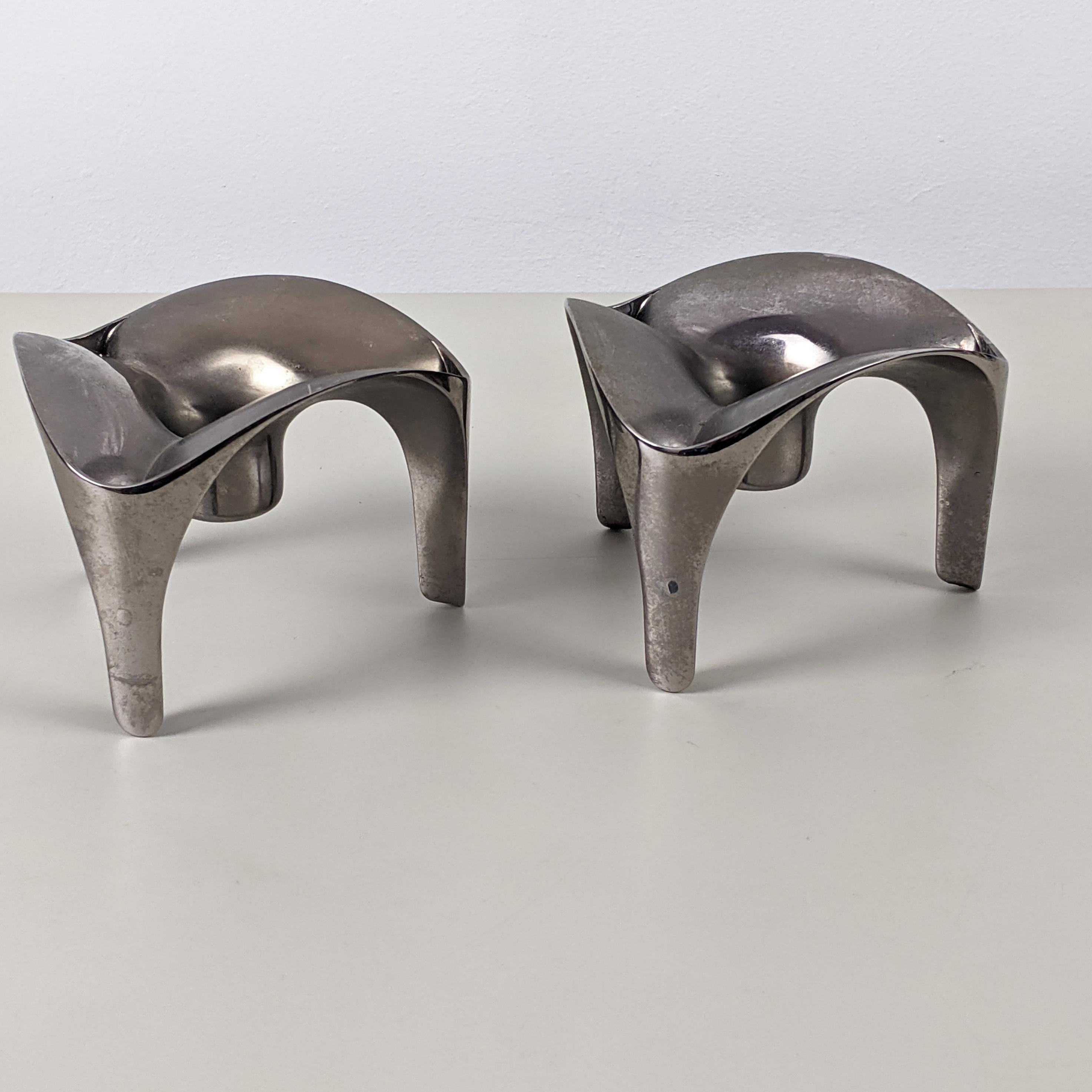 Caesar Stoffi for Nagel, Pair of Modular Stacking Elements/Candle Holders, 1970s For Sale 1