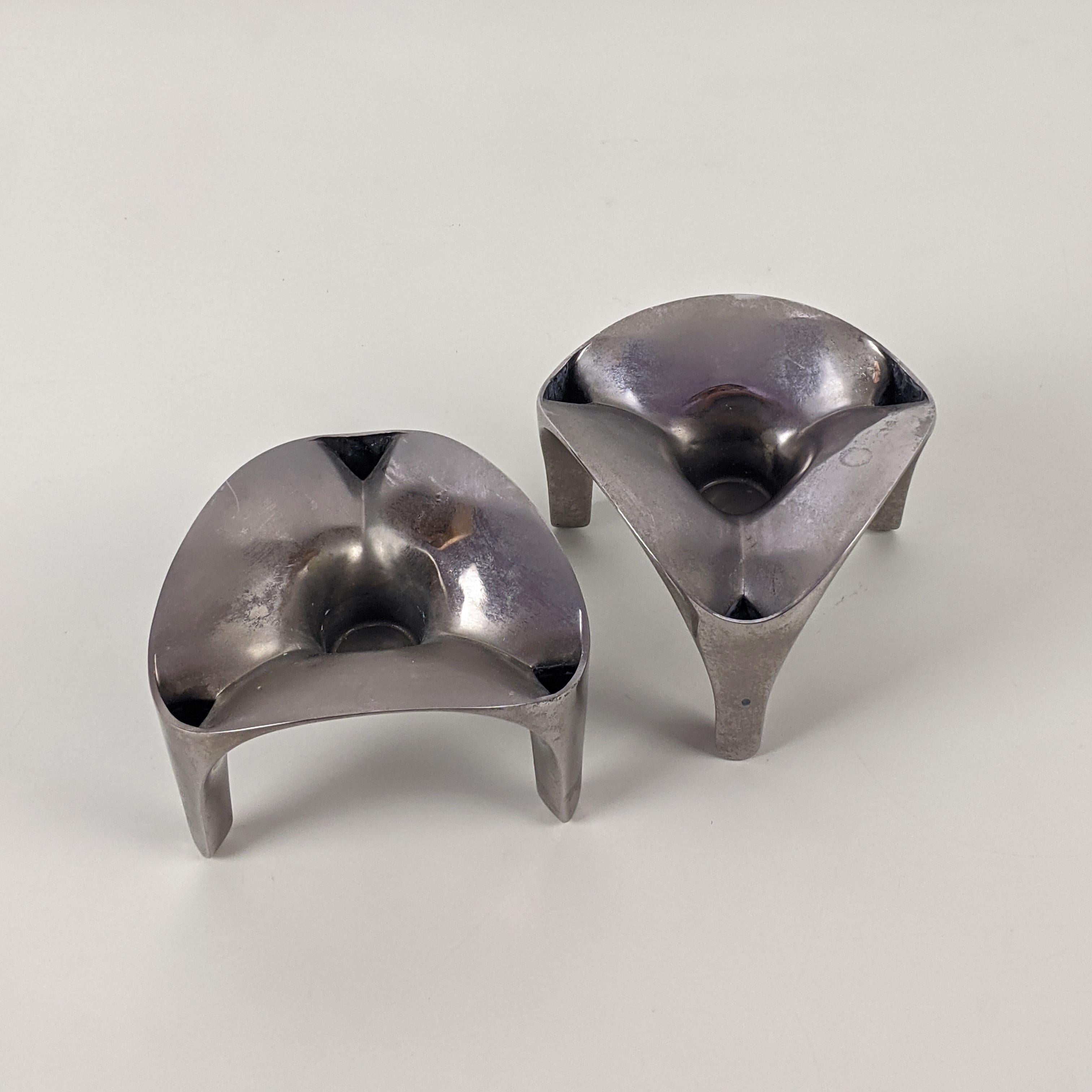 Caesar Stoffi for Nagel, Pair of Modular Stacking Elements/Candle Holders, 1970s For Sale 2