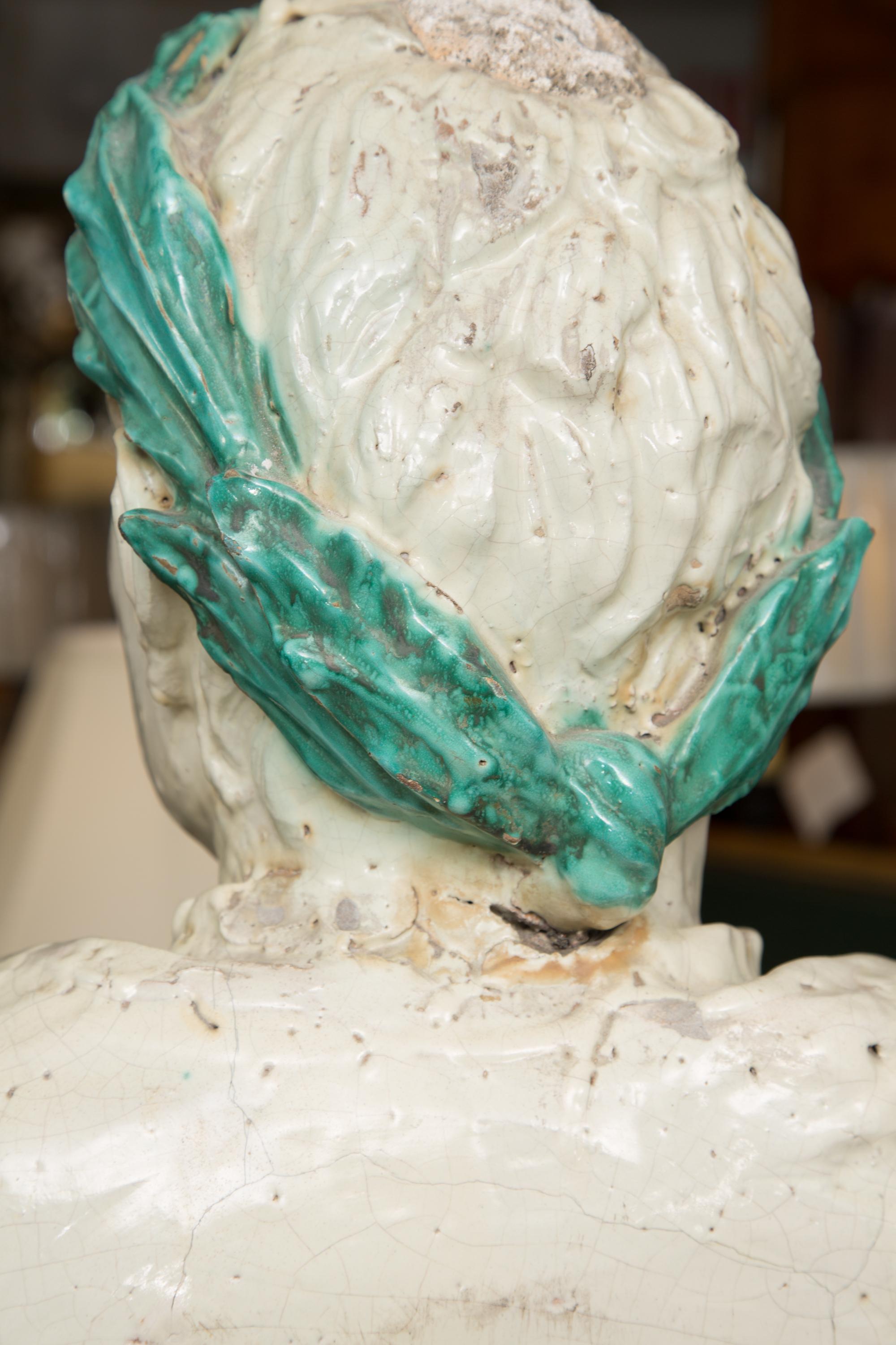 Hand-Painted Caesar Style Glazed Busts