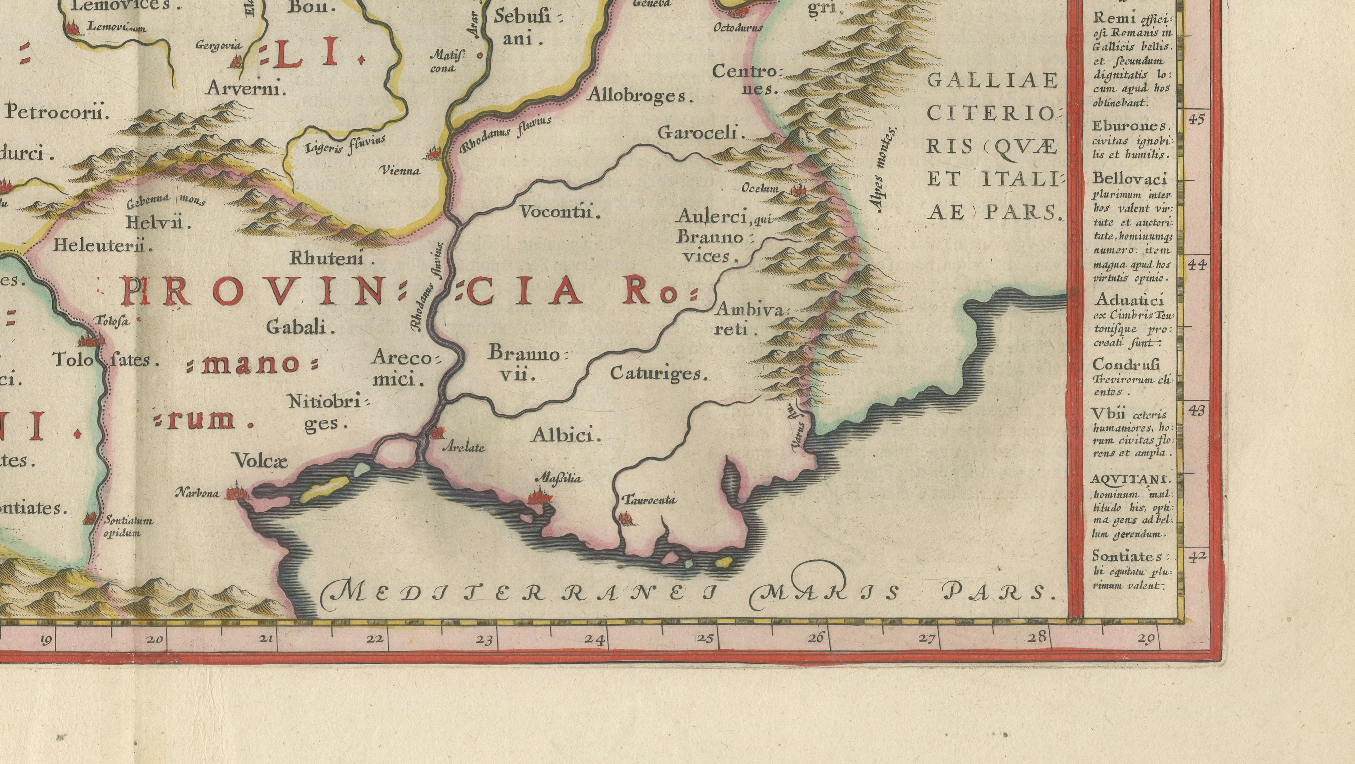Caesar’s Gallia Antiqua – Blaeu Map of Ancient France, c.1642