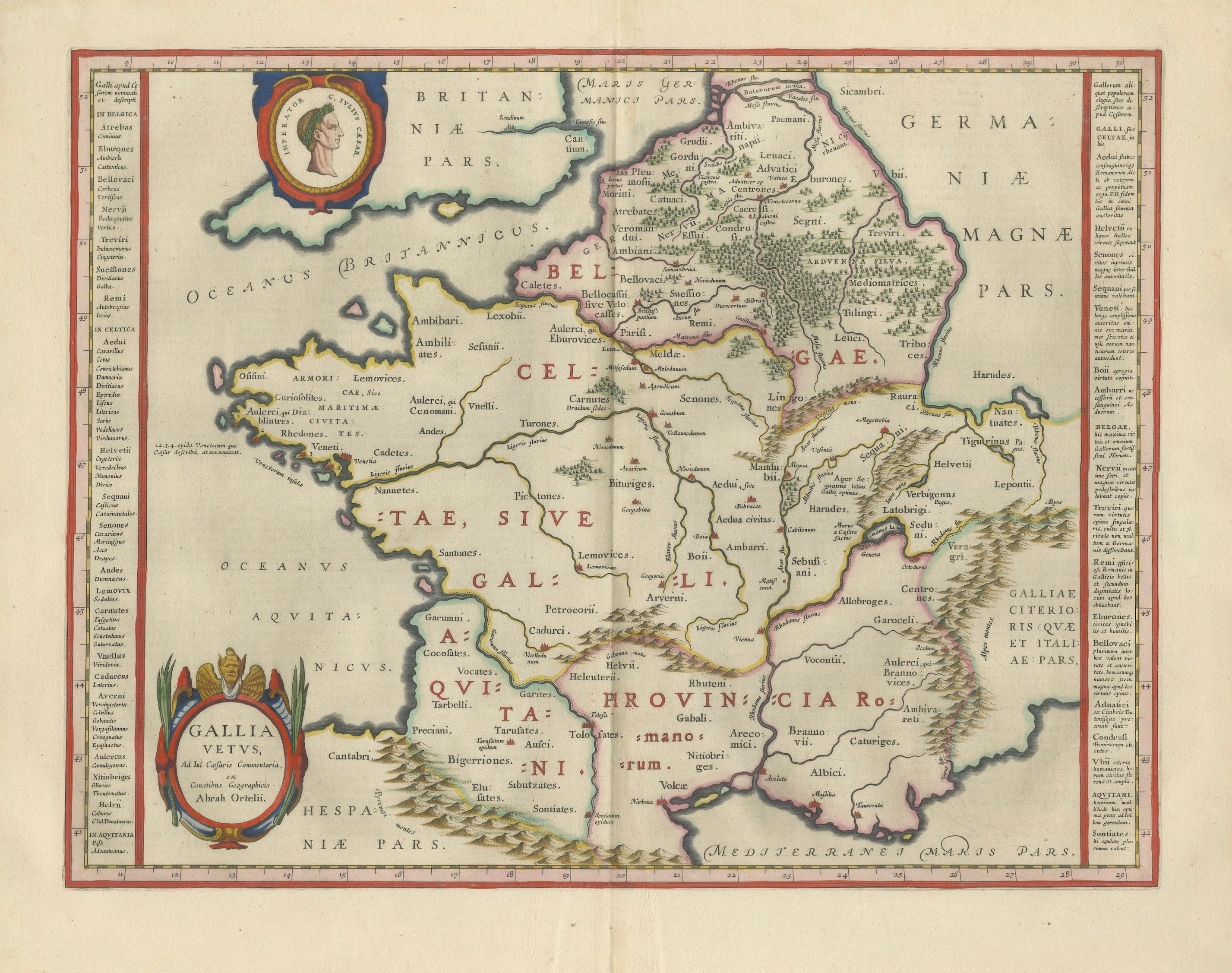 Caesar’s Gallia Antiqua – Blaeu Map of Ancient France, c.1642
