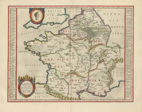 Caesar’s Gallia Antiqua – Blaeu Map of Ancient France, c.1642