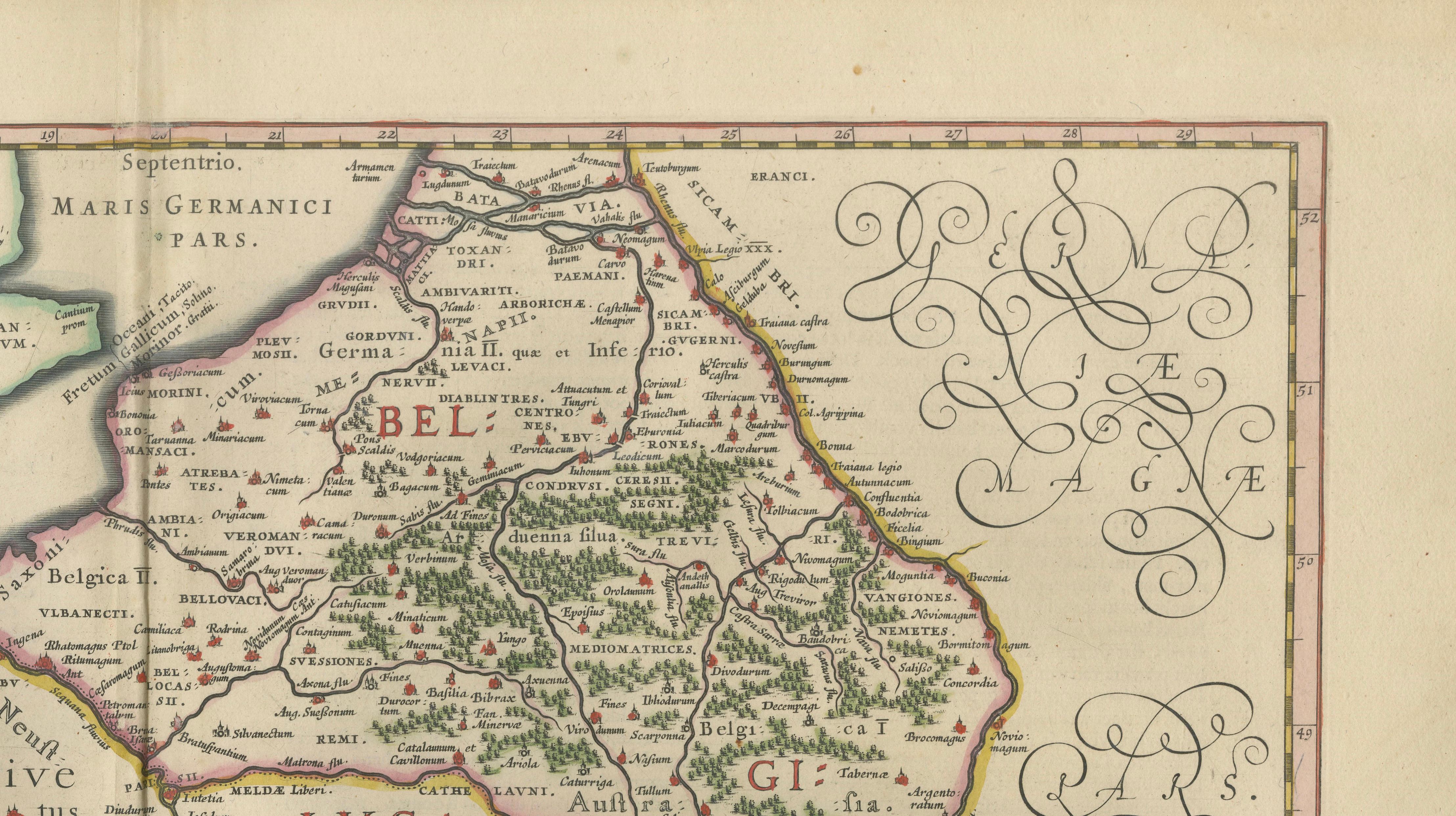 Caesar’s Gallia Veteris – Blaeu Map of Ancient Gaul, France c.1642