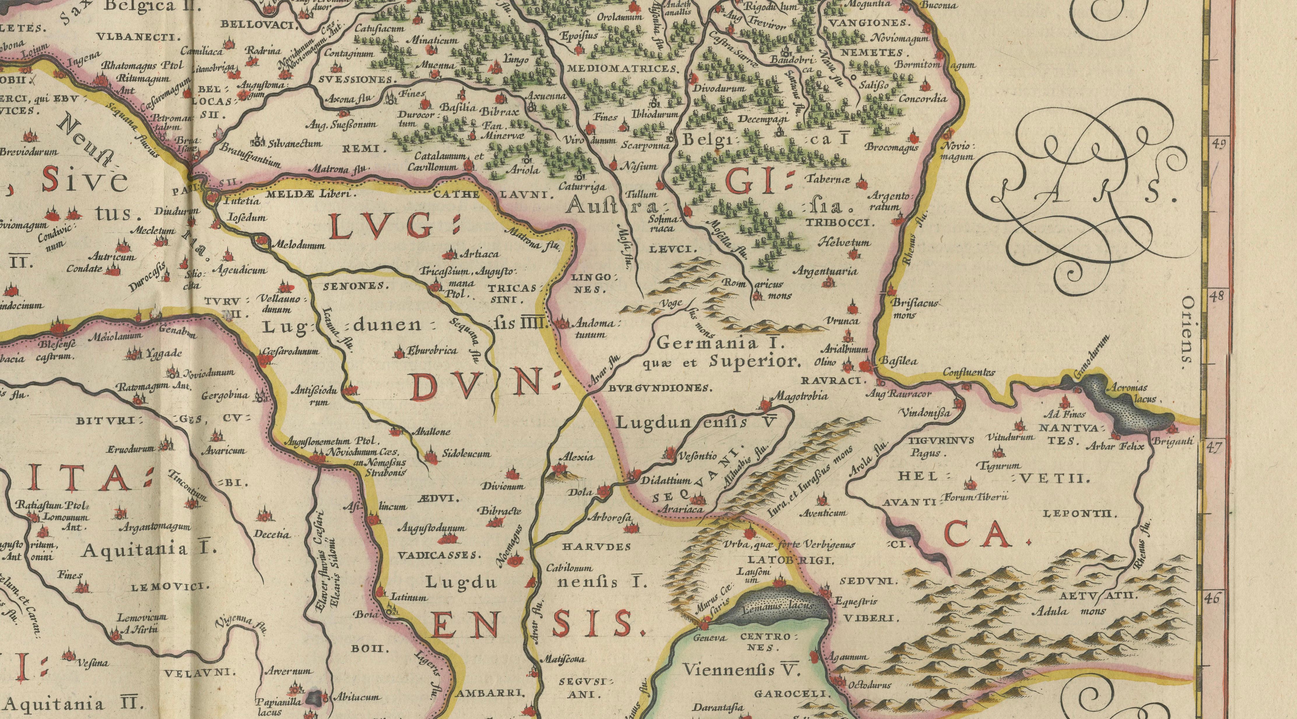 Caesar’s Gallia Veteris – Blaeu Map of Ancient Gaul, France c.1642