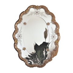 "Ca'Favretto" Murano Glass Mirror in Venetian Style, by Fratelli Tosi Murano