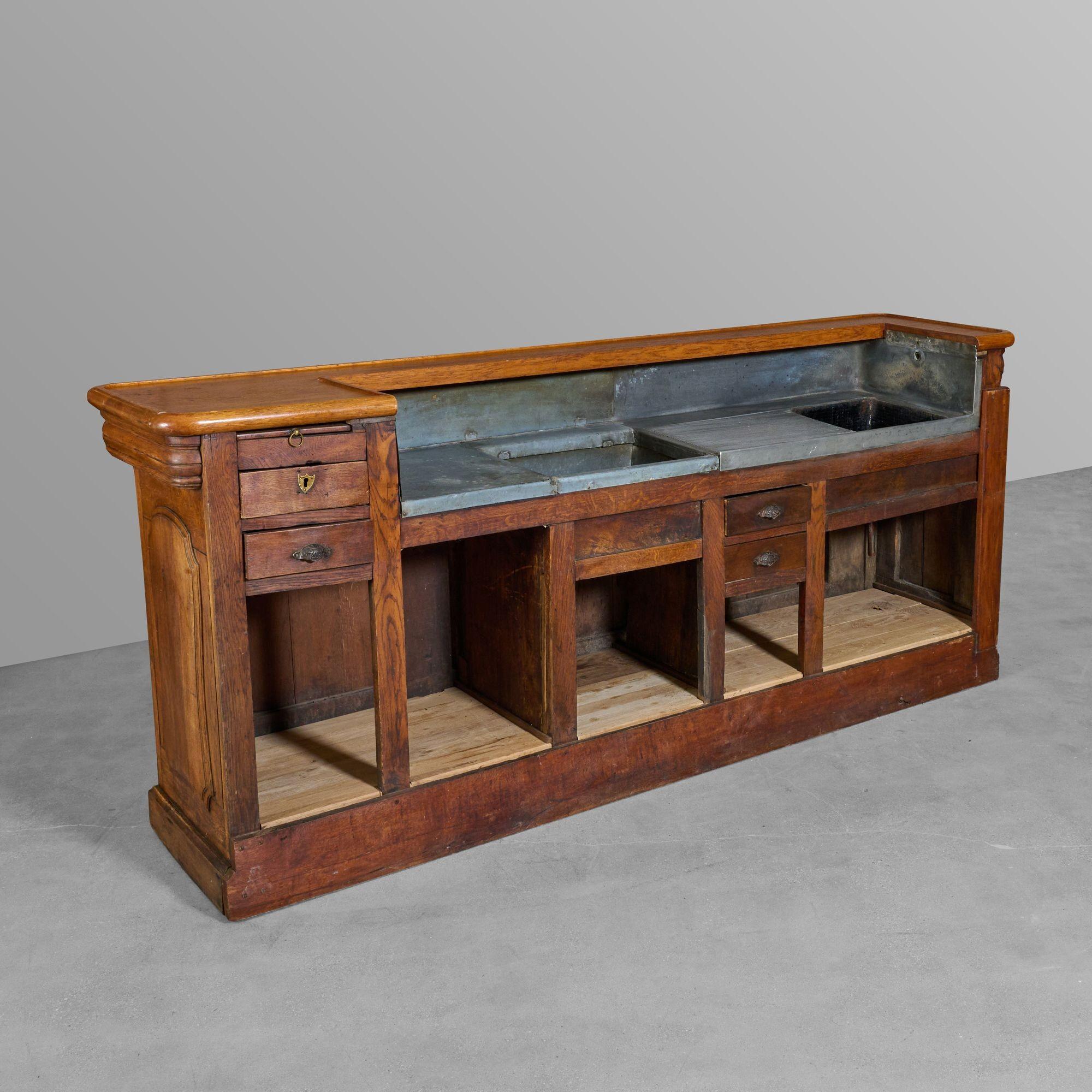 Early 20th Century French Cafe Bar For Sale
