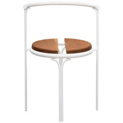 Cafe Chair Caoba Wood Contemporary Style White