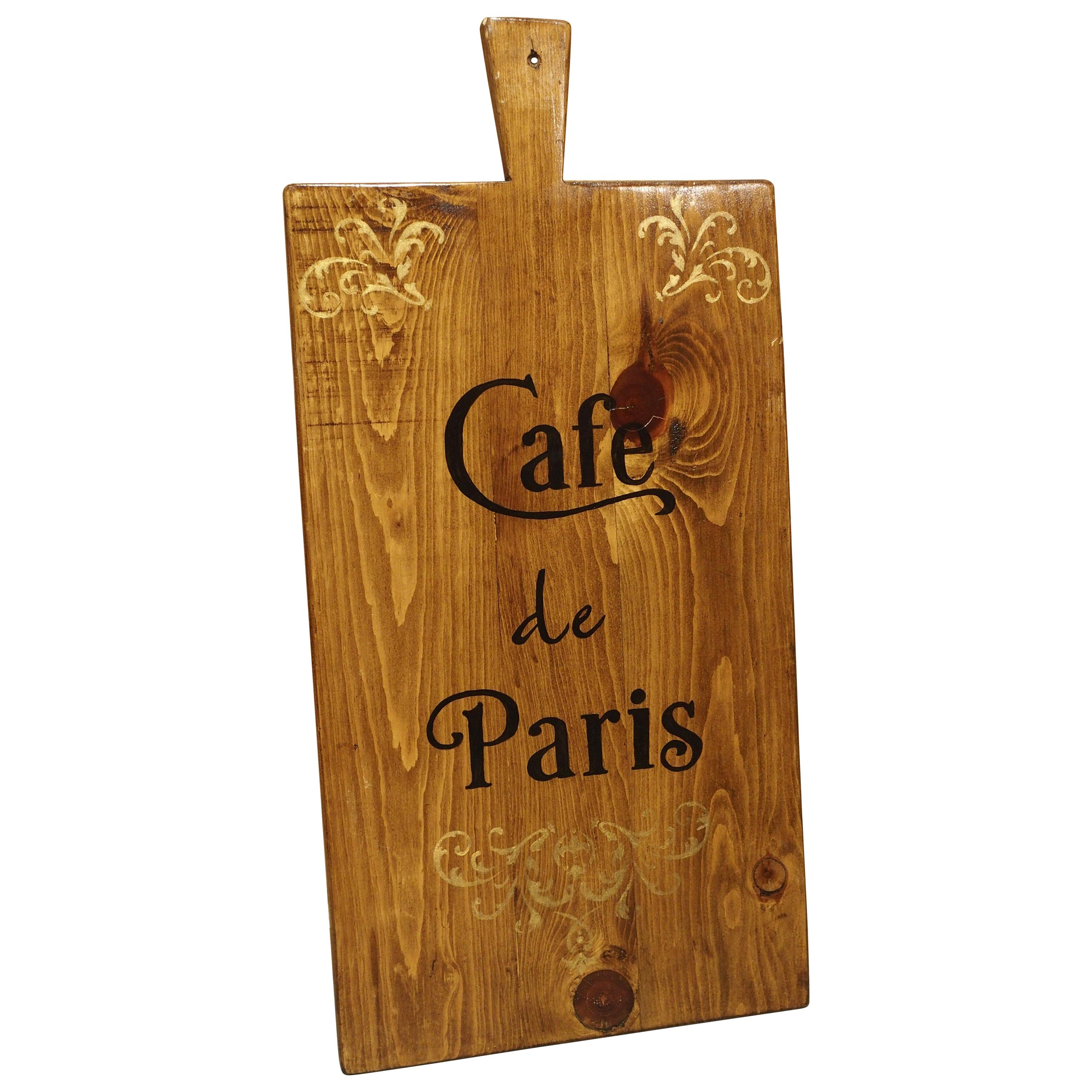 “Cafe de Paris” Hand Painted Wooden Cheese Board