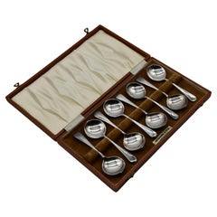 Cucchiai Cafe Diable Abercrombie & Fitch Inghilterra 1915 placcati in argento Set di otto cucchiai