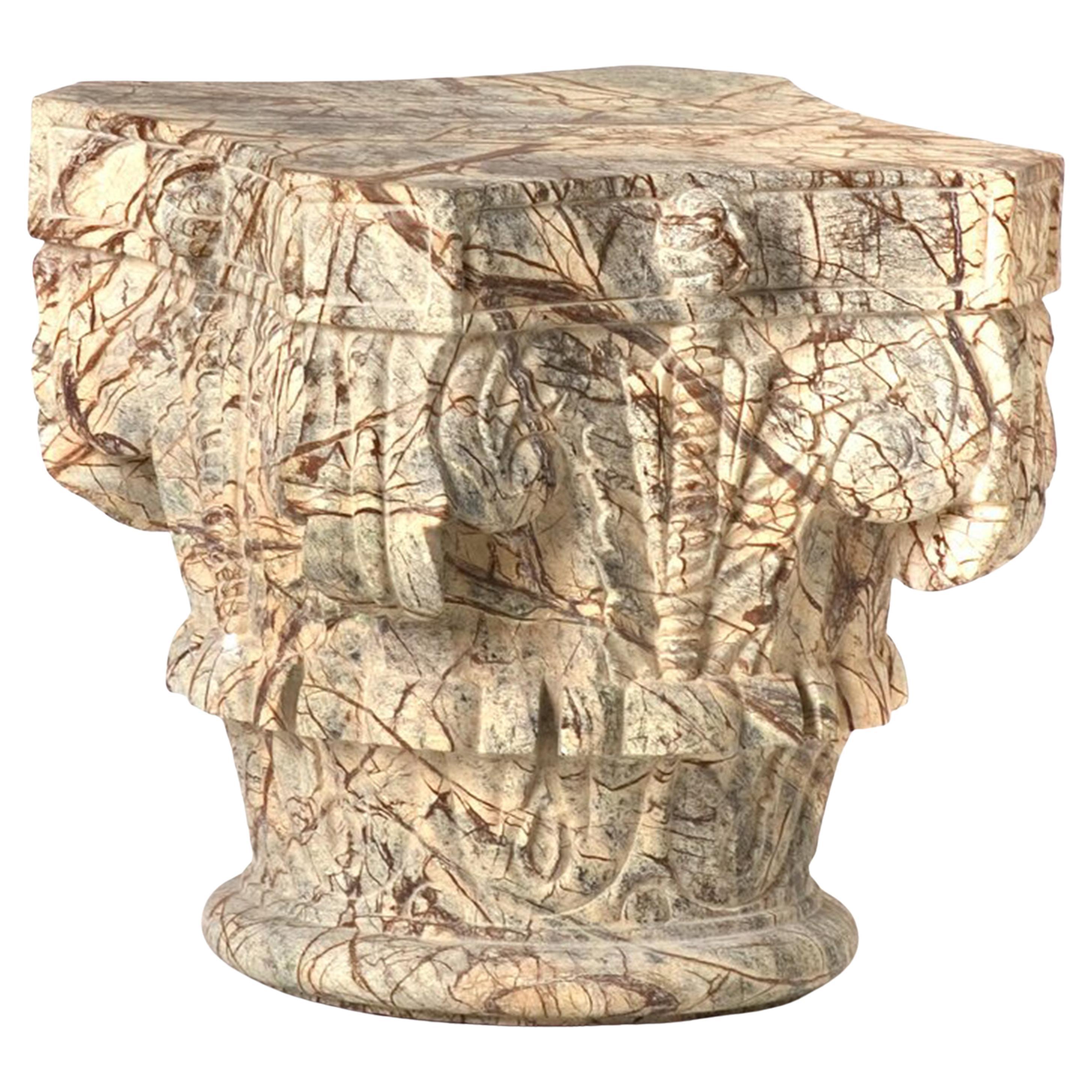 Cafe Forest Pedestal Handcrafted in India By Stephanie Odegard For Sale