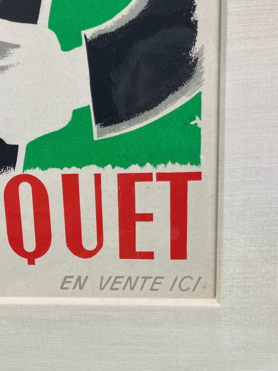 Francese Poster litografico d'epoca Le Cafe Paul Fouquet Archivialmente incorniciato e smaltato in vendita