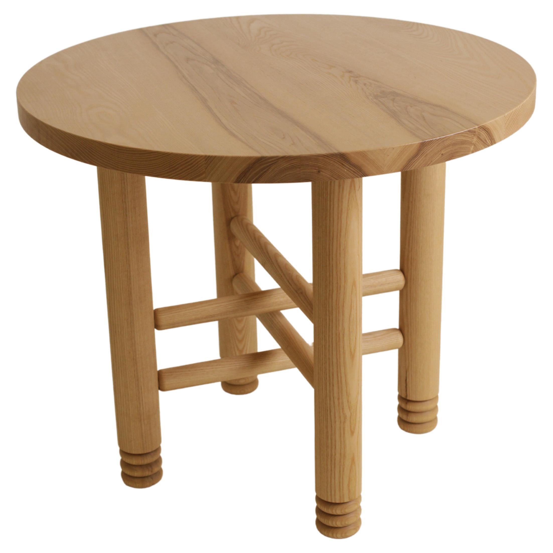 American  Cafe Table in Turned Ash with Beaded Leg Details by Boyd & Allister For Sale