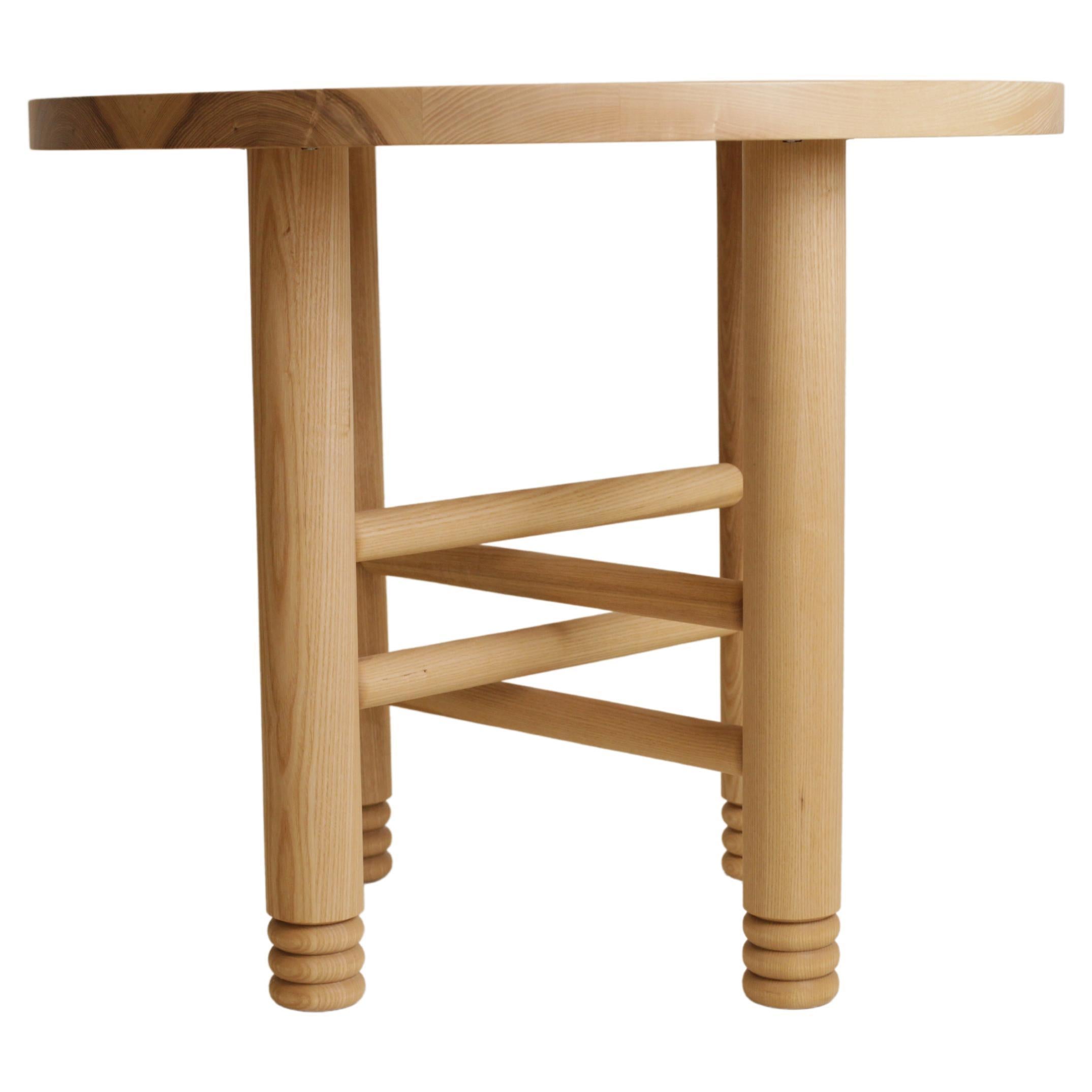 Hand-Crafted  Cafe Table in Turned Ash with Beaded Leg Details by Boyd & Allister For Sale