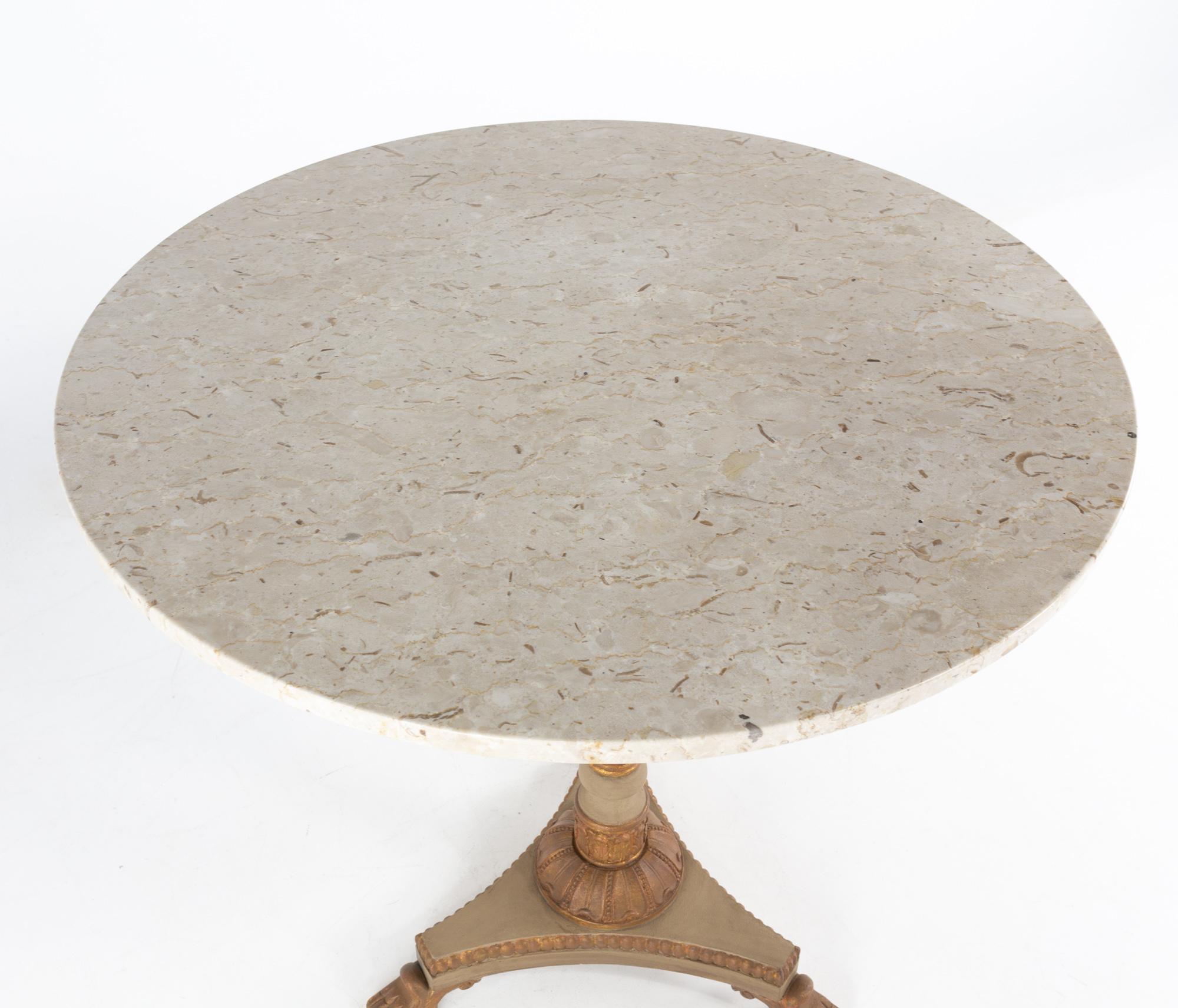 Late 20th Century Cafe Table Marble Top