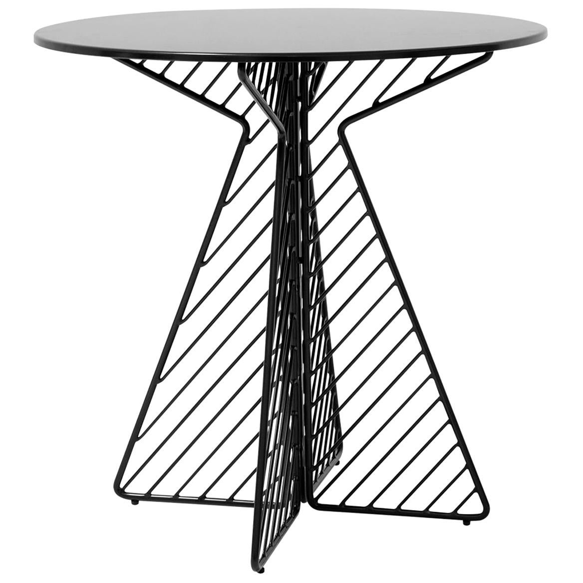 Cafe Table, Metal Wire Flat Pack Dining Table by Bend Goods in Black For Sale