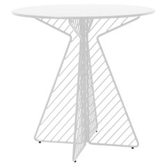 Cafe Table, Metal Wire Flat Pack Dining Table by Bend Goods in White