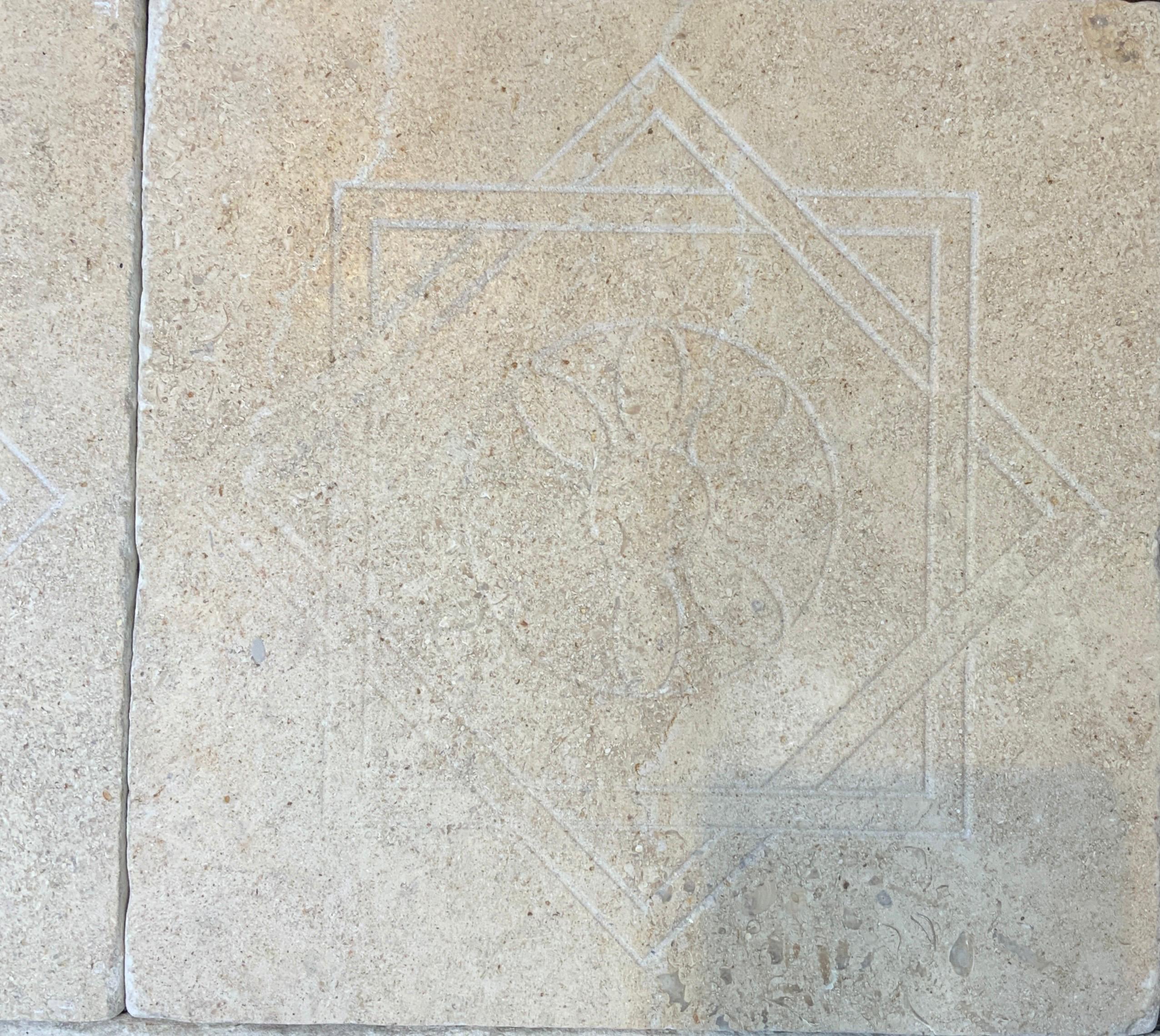 These beautiful tiles are engraved with a symmetrical design. Additional/Different engravings are available upon request. The tile featured here is in the color Cafe Taupe. Imported from Europe.