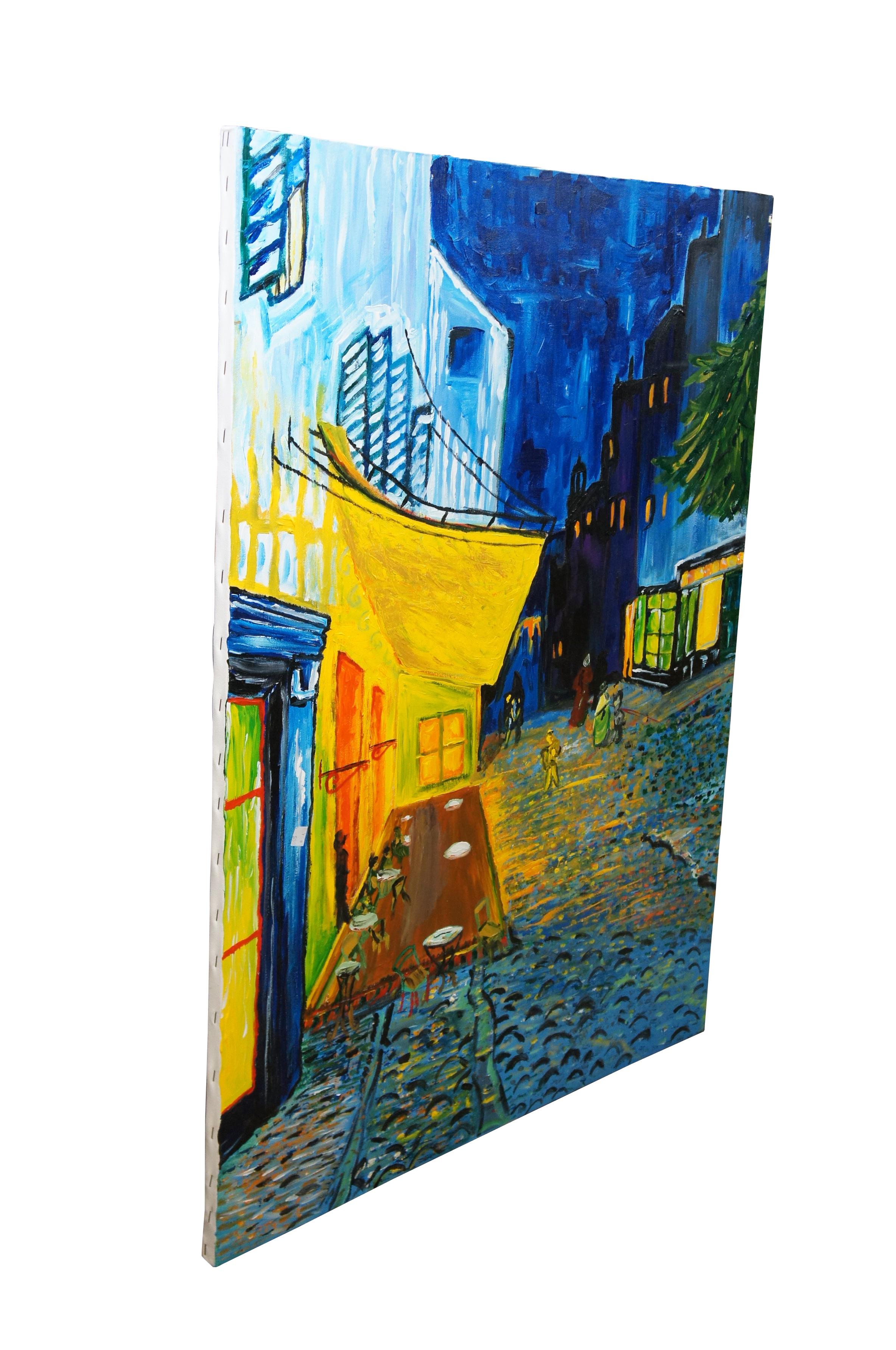 Very large impressionist oil painting on canvas emulating 