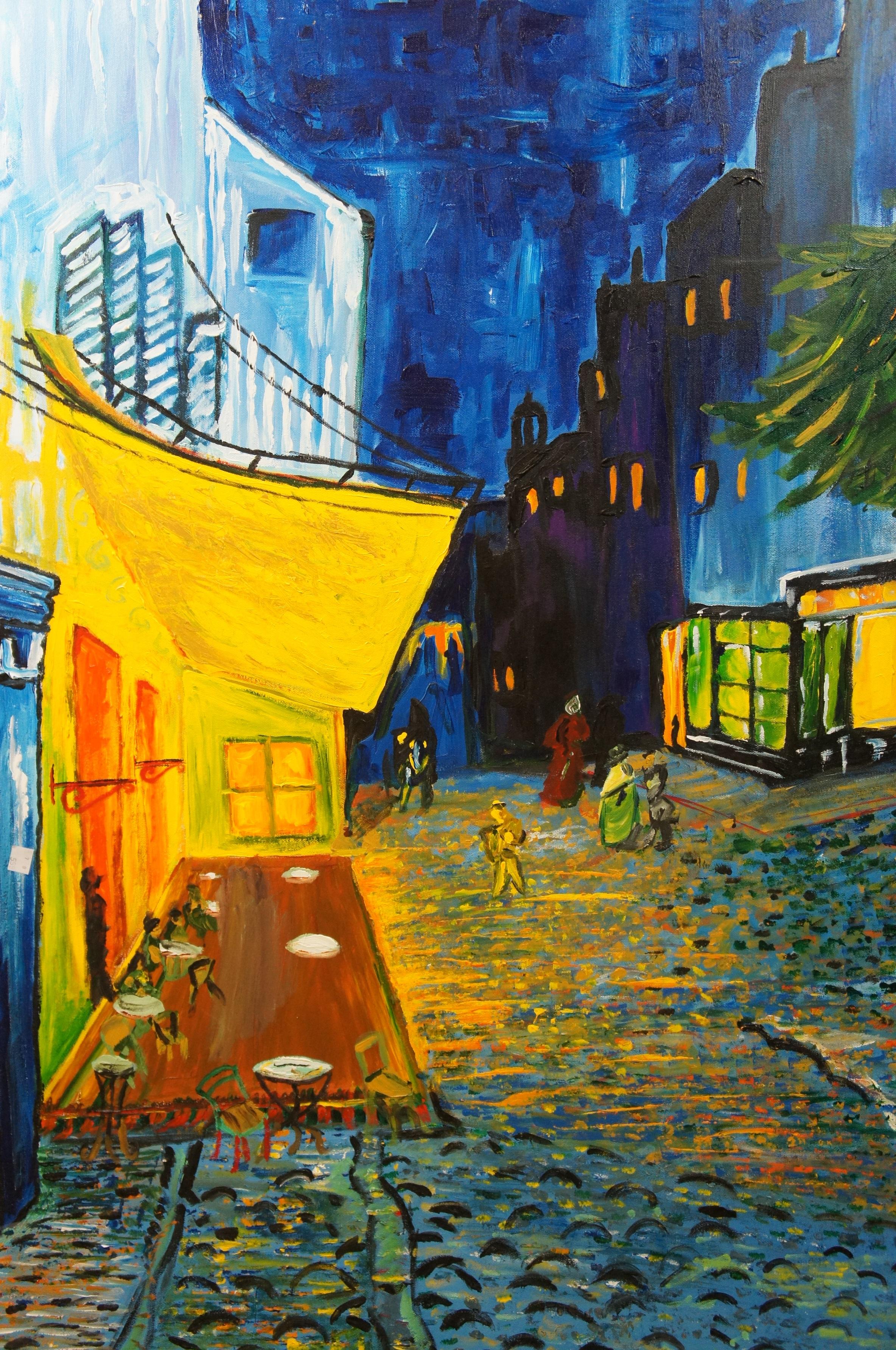 20th Century Cafe Terrace at Night Impressionist Oil Painting After Vincent Van Gogh 40
