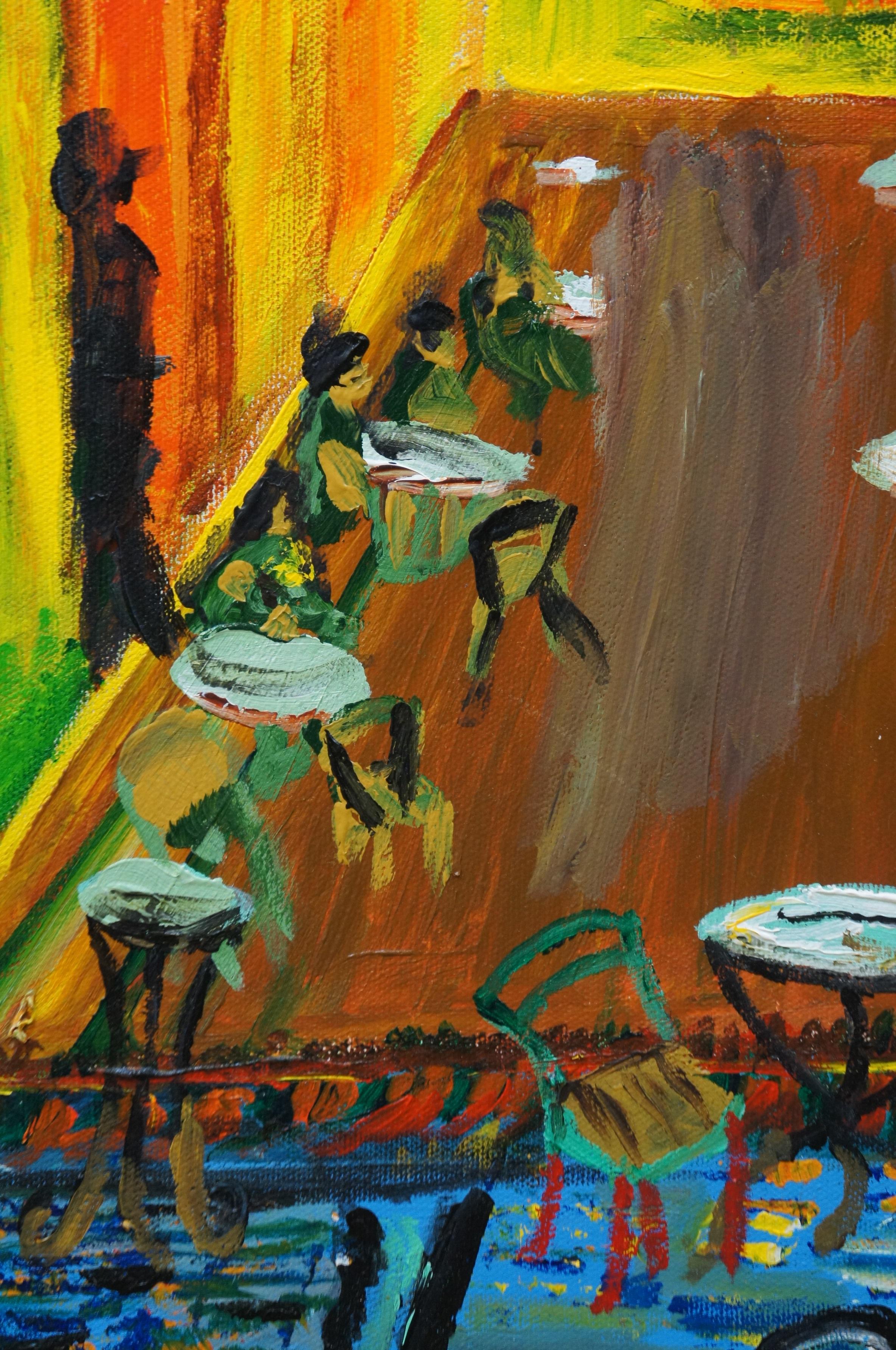 Canvas Cafe Terrace at Night Impressionist Oil Painting After Vincent Van Gogh 40