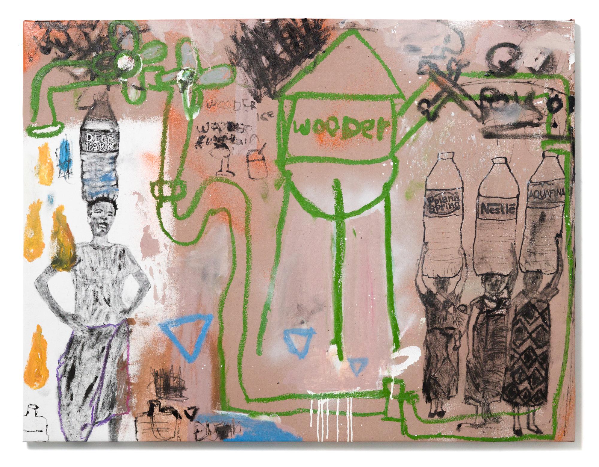 « Third World Tendencies »  Tour d'eau, urbaine, figures, commentaire culturla - Contemporain Mixed Media Art par Caff Adeus