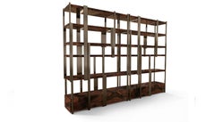 Contemporary Modern Caffeine Walnut Root Veneer Bookcase by Caffe Latte