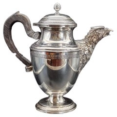 Cafetière en argent du XIXe siècle, style néoclassique, Italie, XXe siècle