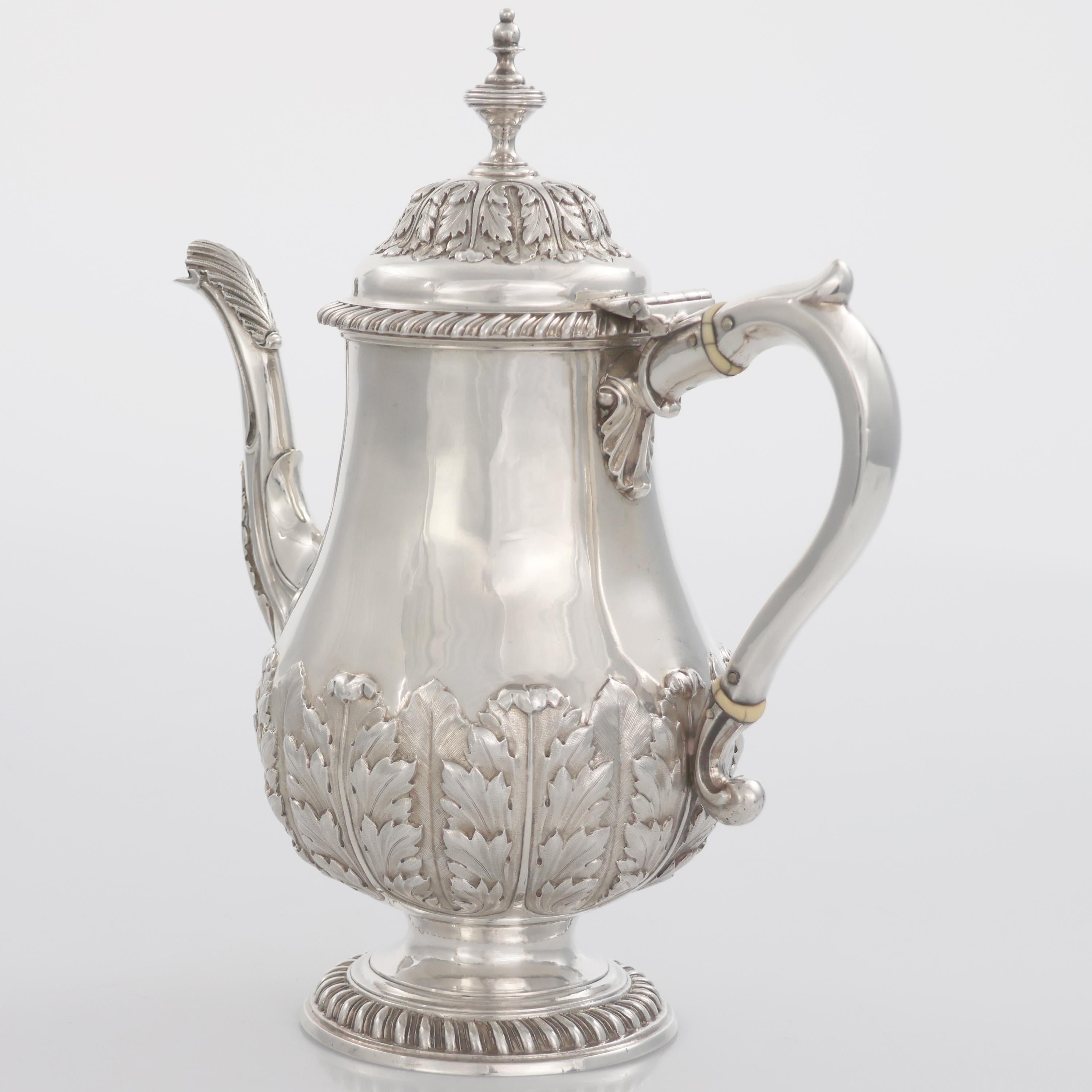 Cafetera de plata de ley Jorge IV, William Bateman I, Londres, 1823 en Bueno Estado en Brescia, IT