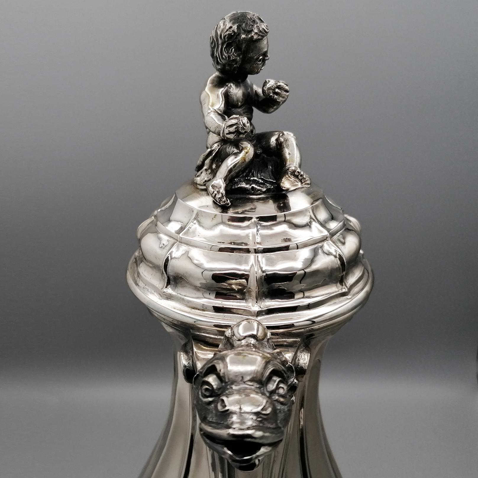 Italian baroque coffee pot in 800 silver  For Sale 2