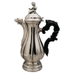 Cafetière italienne baroque en argent 800 