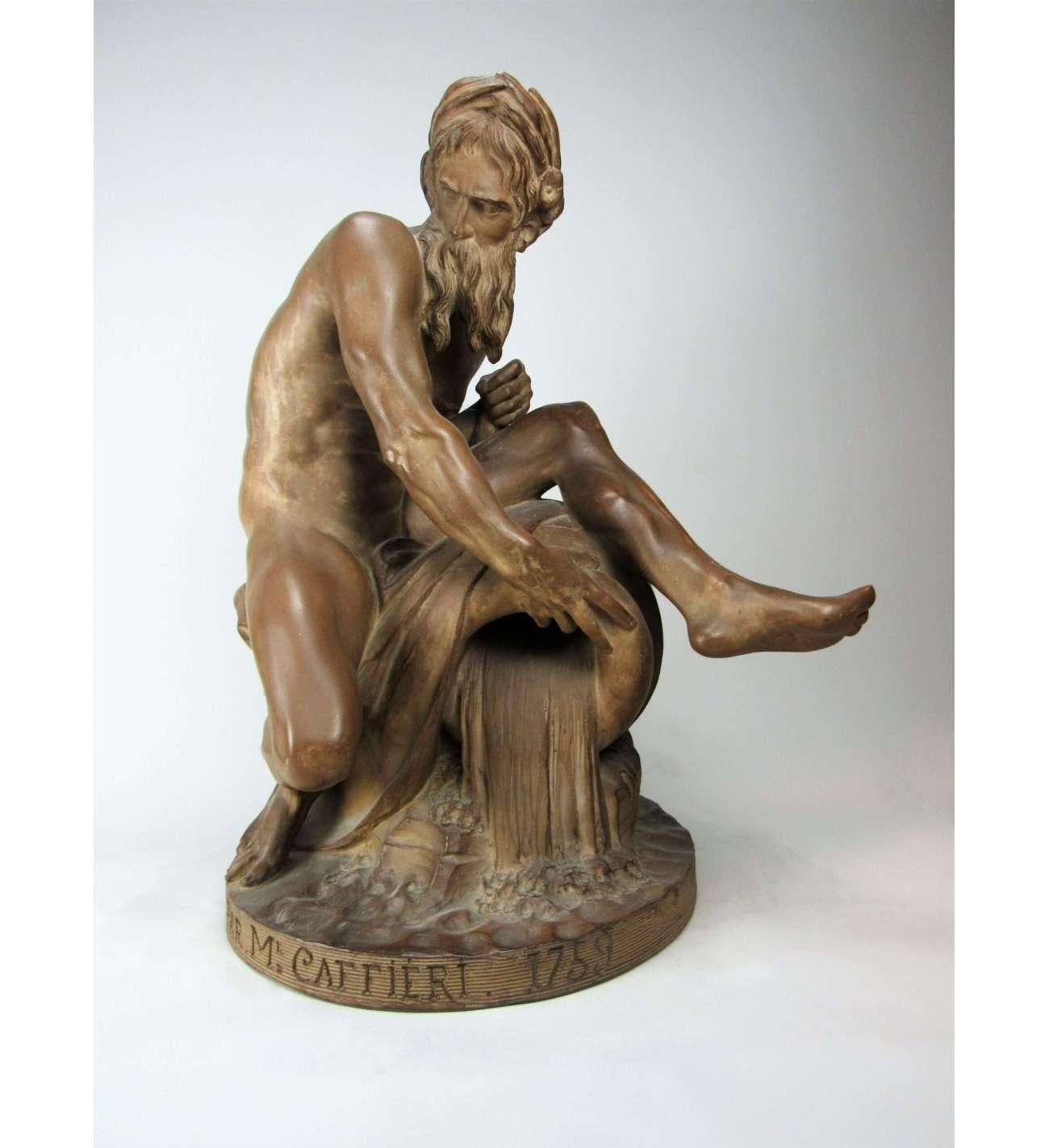 Escultura de terracota de Caffieri Jean-Jacques (1725-1792), El río en venta 3