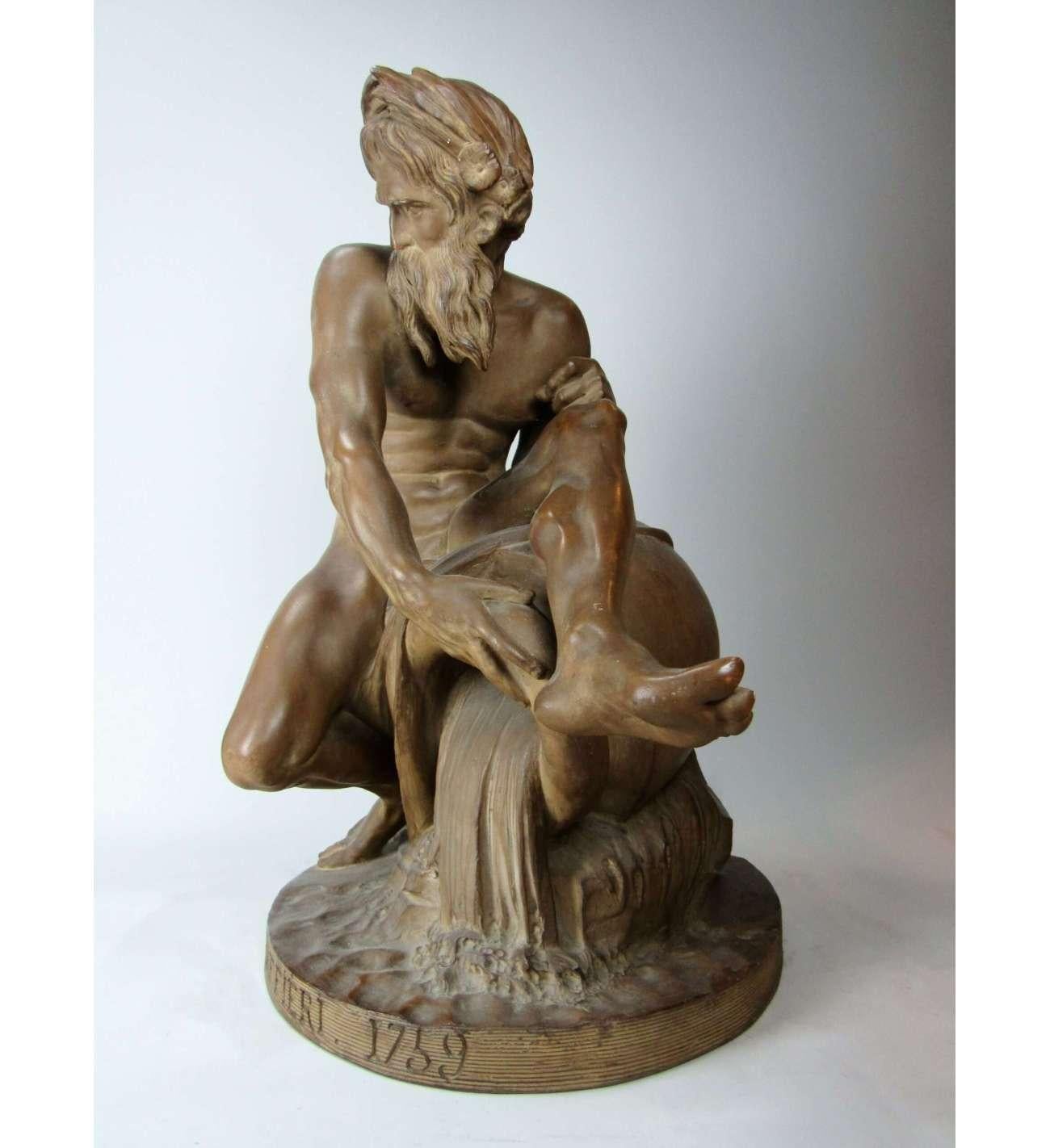 Escultura de terracota de Caffieri Jean-Jacques (1725-1792), El río en venta 4