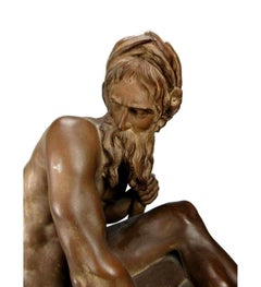 Sculpture en terre cuite de Jacques Caffieri Jean-Jacques (1725-1792), La rivière