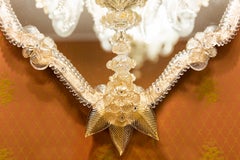 "Ca'Foscari" Murano Glass Mirror with Appliques 5 Lights by Fratelli Tosi