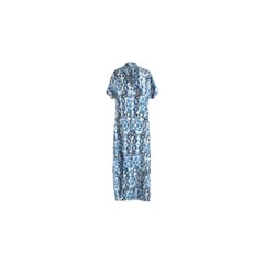 Caftan Col Lavelliere Bleu Egee
